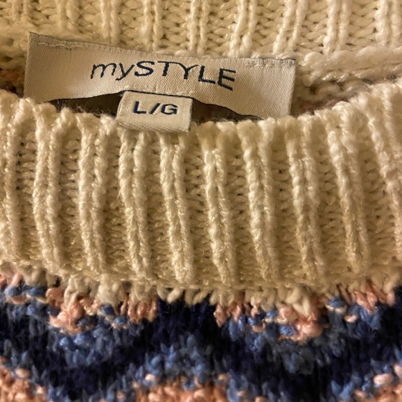 My Style purple knit pullover sweater - size large - NWT - Picture 3 of 7